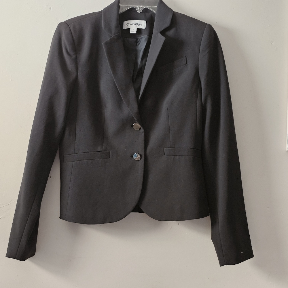 NWT Calvin Klein Slate Gray Long-Sleeved Women's Blazer Jacket, Size 6P